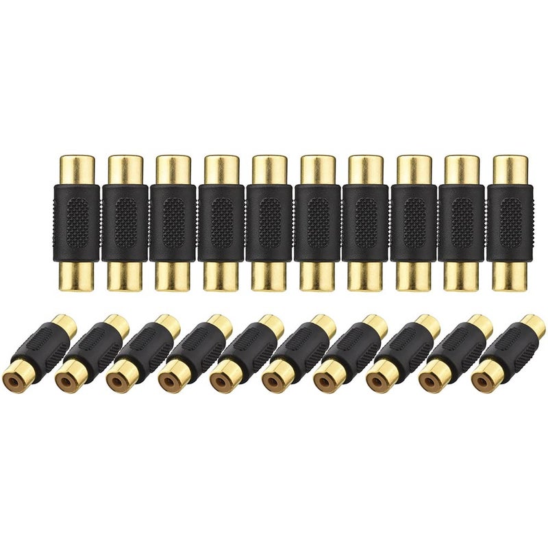 Warmstor 20 Pack RCA Female to Female Coupler Audio Video Adapter Gold Plated, for Phono,Speaker,RCA Cable,Amplifier - Image 5